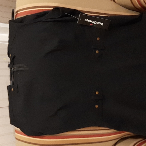 New W/Tags Women's Black Sharagano Stretch Sleeveless Dress Size 12 - Picture 7 of 10